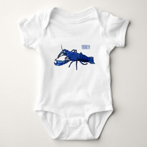 Blue marron crayfish cartoon illustration baby bodysuit