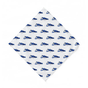 Blue marron crayfish cartoon illustration bandana