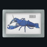 Blue marron crayfish cartoon illustration belt buckle<br><div class="desc">Blue marron crayfish cartoon illustration</div>