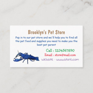 Blue marron crayfish cartoon illustration business card