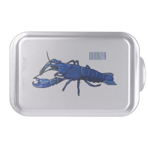 Blue marron crayfish cartoon illustration cake pan