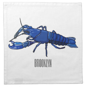 Blue marron crayfish cartoon illustration cloth napkin