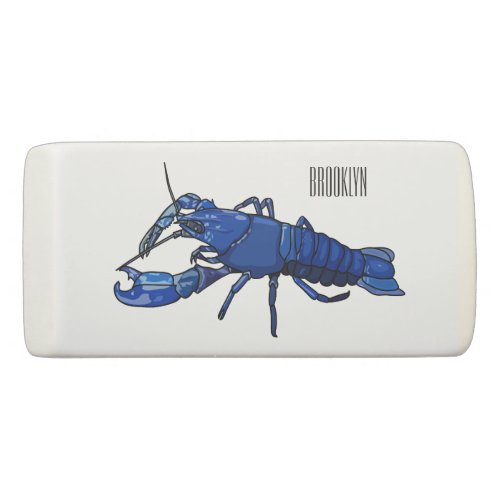 Blue marron crayfish cartoon illustration eraser