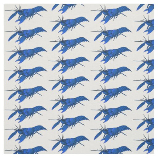 Blue marron crayfish cartoon illustration  fabric