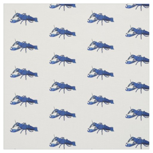 Blue marron crayfish cartoon illustration fabric