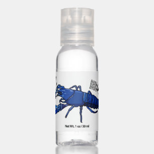 Blue marron crayfish cartoon illustration hand sanitizer