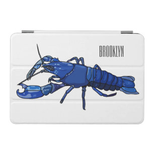 Blue marron crayfish cartoon illustration iPad mini cover