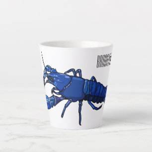 Blue marron crayfish cartoon illustration latte mug
