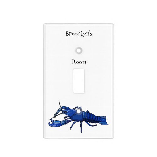 Blue marron crayfish cartoon illustration light switch cover