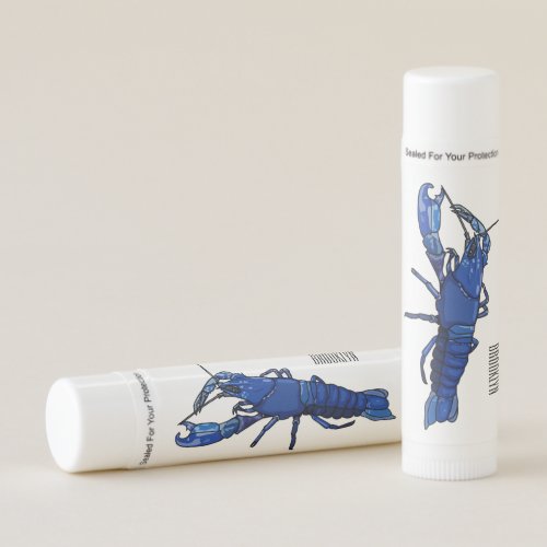 Blue marron crayfish cartoon illustration lip balm