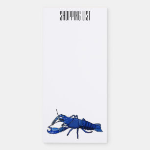 Blue marron crayfish cartoon illustration magnetic notepad
