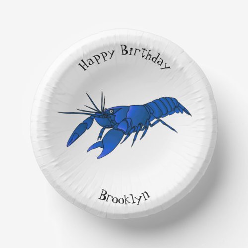 Blue marron crayfish cartoon illustration  paper bowls