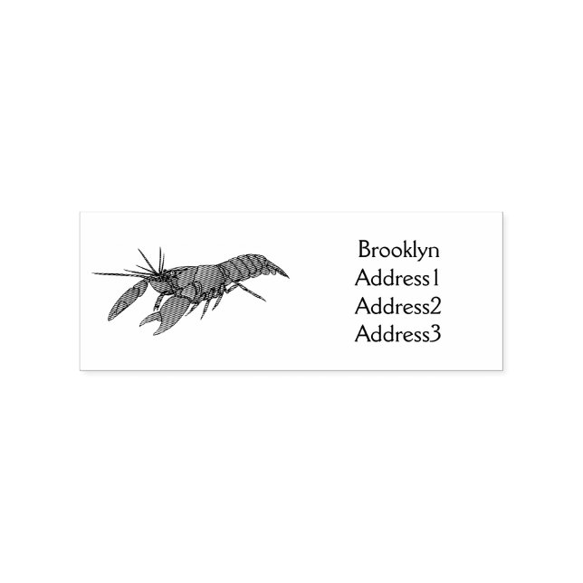 Blue marron crayfish cartoon illustration  rubber stamp (Imprint)