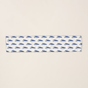Blue marron crayfish cartoon illustration scarf