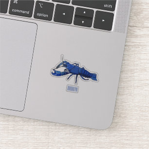 Blue marron crayfish cartoon illustration sticker