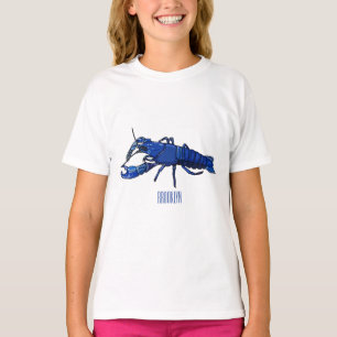 Blue marron crayfish cartoon illustration T-Shirt