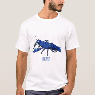 Blue marron crayfish cartoon illustration T-Shirt