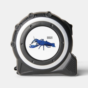 Blue marron crayfish cartoon illustration tape measure