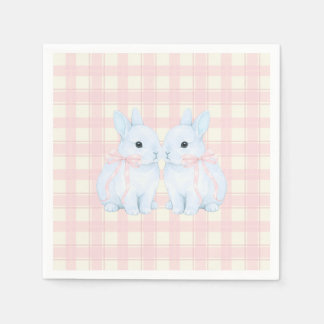 Blue Marshmallow Bunny Rabbits Easter Napkins