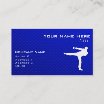 Blue Martial Arts Business Card by SportsWare at Zazzle