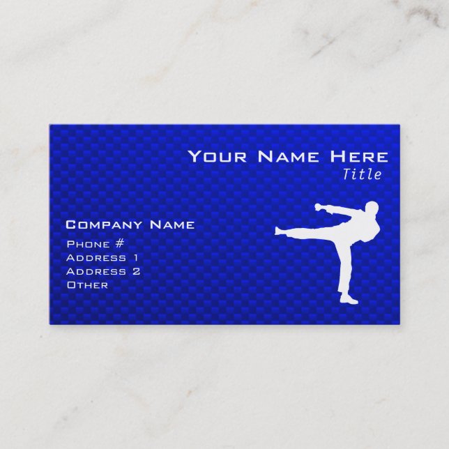 Blue Martial Arts Business Card (Front)