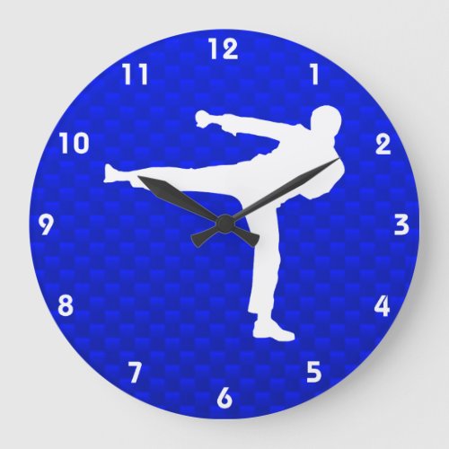 Blue Martial Arts Large Clock