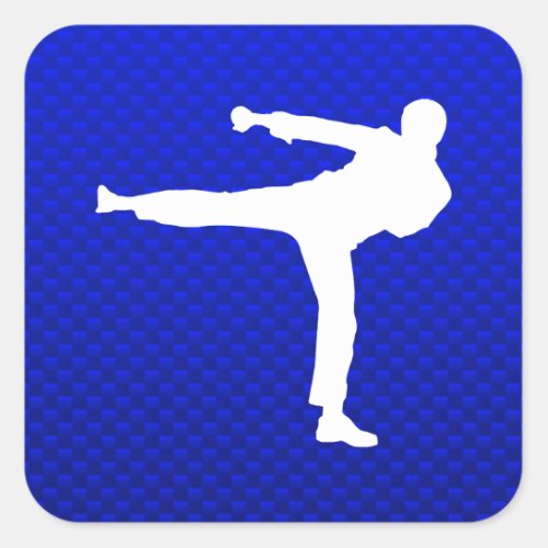 Blue Martial Arts Square Sticker