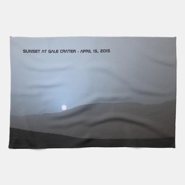 Blue Martian Sunset Kitchen Towel (Horizontal)