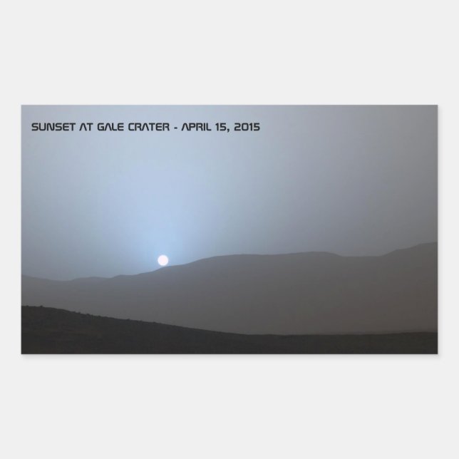 Blue Martian Sunset Rectangular Sticker (Front)