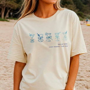 Blue Martini Bachelorette Beach Cover-Up or Sleep T-Shirt
