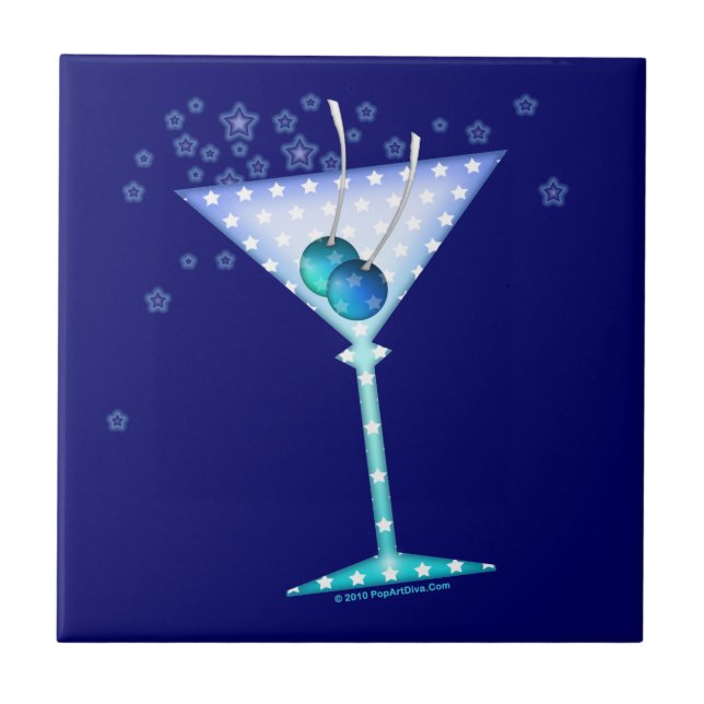 BLUE MARTINI Coaster Tile (Front)