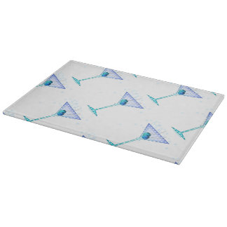 Blue Martini Glass Cutting Boards