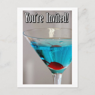 Blue Martini Invite Postcard