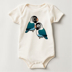 Blue Masked Lovebirds Adorable Pair Infant Organic Creeper