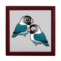 Blue Masked Lovebirds Adorable Pair Large 7.125