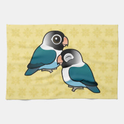 Blue Masked Lovebirds Adorable Pair Kitchen Towel 16