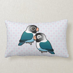 Blue Masked Lovebirds Adorable Pair Throw Pillow Lumbar 13