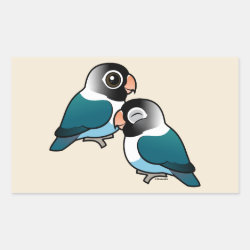 Blue Masked Lovebirds Adorable Pair Rectangle Sticker