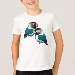 Blue Masked Lovebirds Adorable Pair Kids' American Apparel Fine Jersey T-Shirt