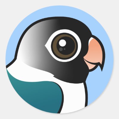 Blue Masked Lovebird Classic Round Sticker