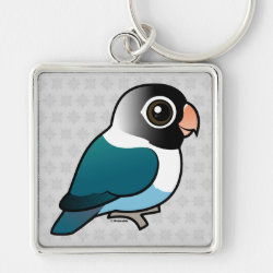 Blue Masked Lovebird Premium Square Keychain