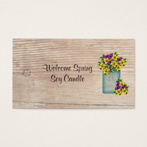 Customizable Blue Mason Jar Violas Hang Tag Business Card Templates