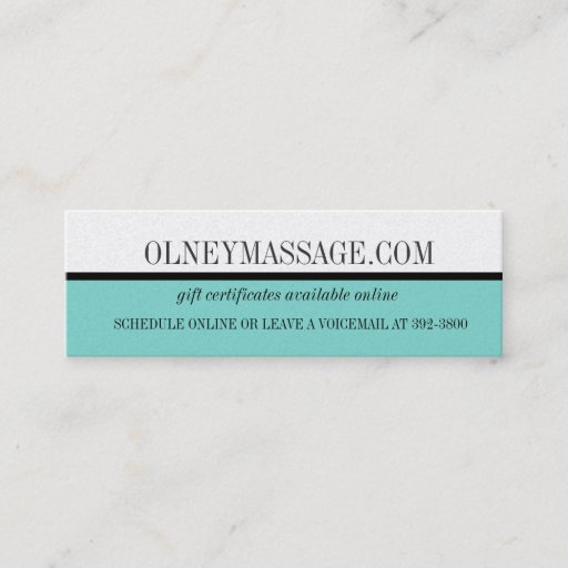Customizable blue massage and spa contact card business card template