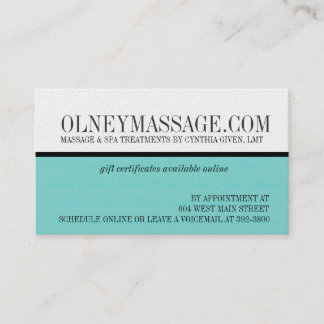 blue massage and spa contact card business