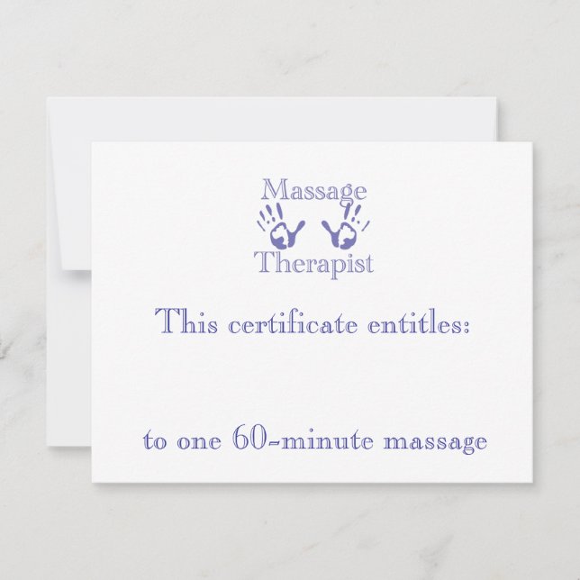 Blue Massage Hands Gift Certificate (Front)