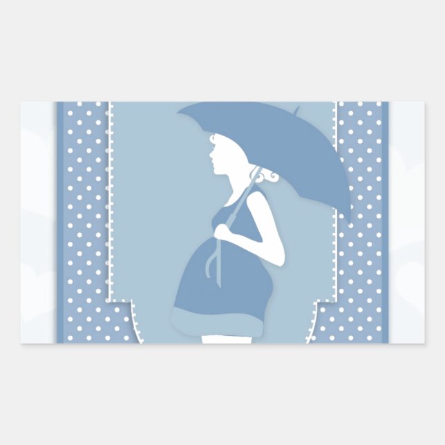 blue maternity rectangular sticker (Front)
