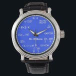 Blue Math Equations Custom Watch<br><div class="desc">Blue Math Equations Custom Watch.</div>