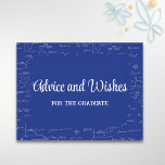 Blue Math Graduation Party Advice for Graduate Enclosure Card<br><div class="desc">Simple but elegant blue graduation advice and wishes for the graduate card with a beautiful script font and a background of mathematical formulas and equations. Perfect for math and engineering graduates. Let the guests write and sign their words of wisdom at the back of the card and make the graduation...</div>