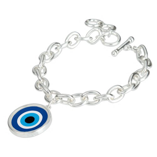 Blue Mati charm Evil Eye amulet icon bracelet
