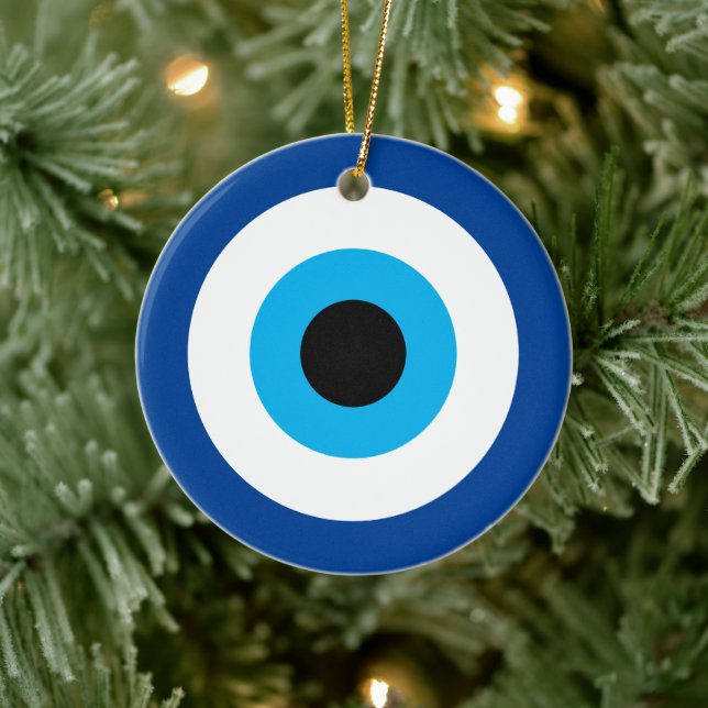 Blue Mati Evil Eye ceramic ornament (Tree)
